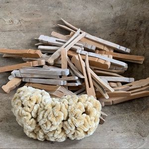 Vintage wood push on clothes pins